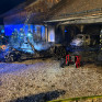Elektrofahrzeug in Garage in Vollbrand